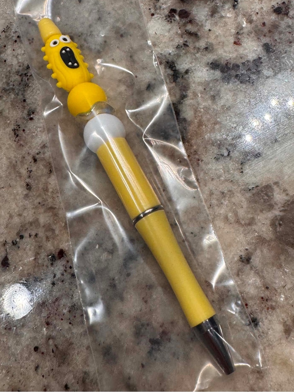 Hand Crafted Yellow Novelty Monster Top Ballpoint Pen